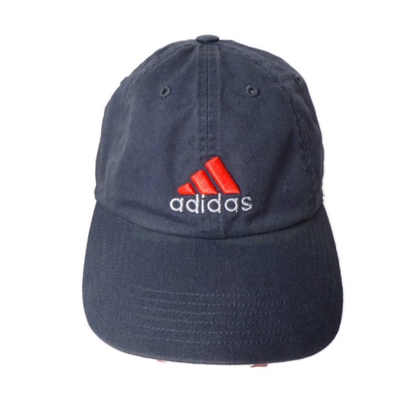 Adidas Adjustable Baseball Cap Unisex with Navy Blue and Orange Logo 2846 - Picture 6 of 7